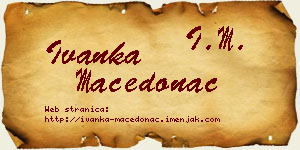 Ivanka Macedonac vizit kartica